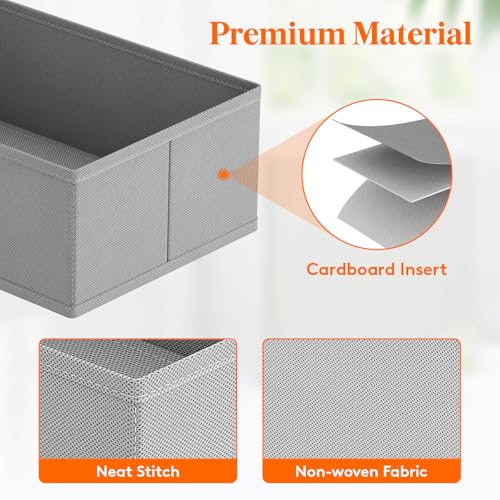 Lifewit Drawer Organizer Clothes for Closet, Gray, 24 Pack - Image 6