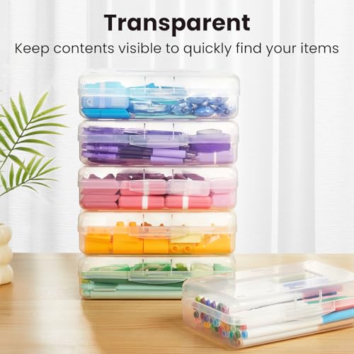 Sooez Plastic Pencil Case Box 6 Pack, Large Crayon Maker - Image 4