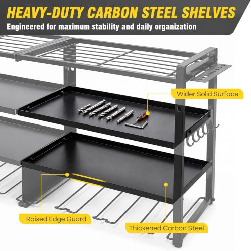 VECELO 4 Tier Power Tool Organizer Wall Mount, Metal Storage Rack - Image 5