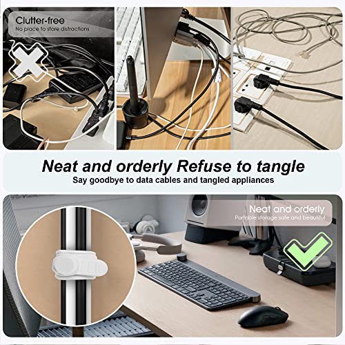 24Pcs Silicone Cable Ties, Cord Organizer Cable Management-Multi - Image 6