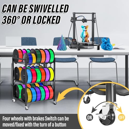 3D Printer Filament Storage Rack,Rolling Filament Spool - Image 4