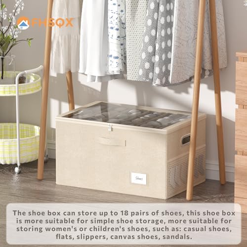 Shoe Organizer for Closet, Shoe Box Storage Containers Fit 18 - Image 3