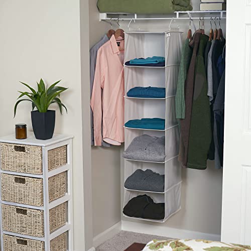 Household Essentials 6‑Shelf Hanging Closet Organizer in Soft - Image 3