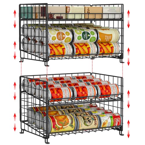 2-Pack Stackable Rack Organizer, Storage for Kitchen Pantry - Image 2