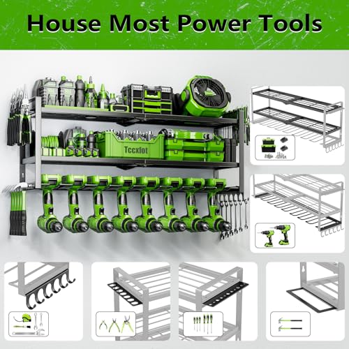 Power Tool Organizer - 3 Layer 8 Drill Holder Wall Mount - Image 6