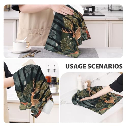 Rustic Autumn Forest Waffle Kitchen Towels Set of 2, William - Image 5