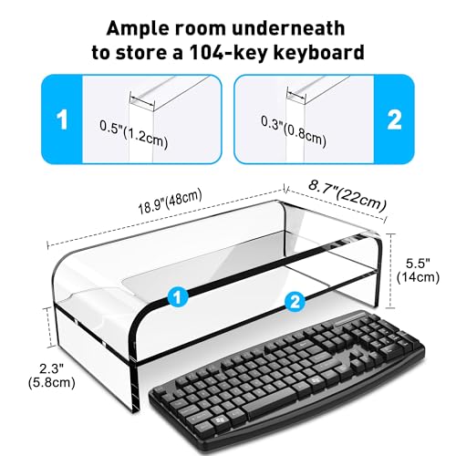 AboveTEK 2-Tier Acrylic Monitor Stand, Computer Rise | All Products - Image 3