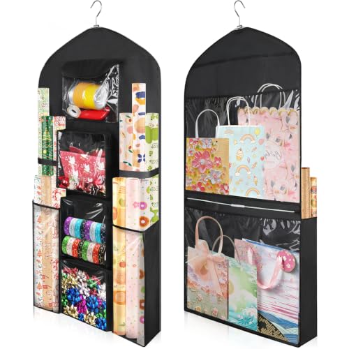 Hanging Wrapping Paper Organizer Storage, Over Door Gift - Image 2