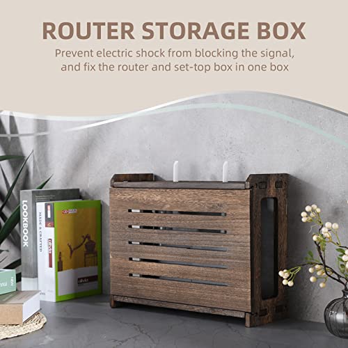 Wooden Router Shelf Wall Mount WiFi Router Storage Box - Image 5