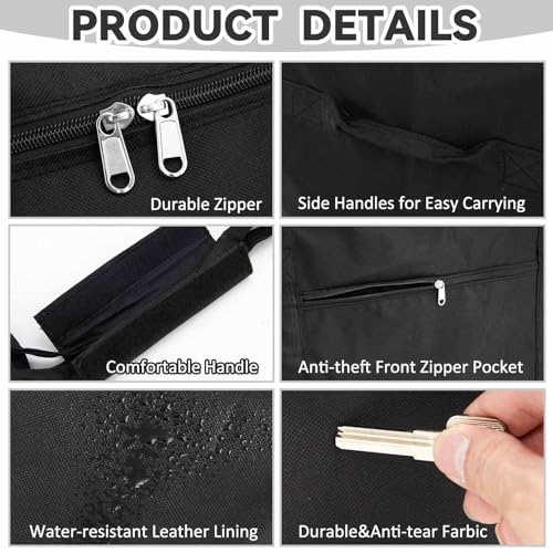 1 Pcs 60 x 17 x 20 Inch, 332 L Large Storage Duffle Bag Black - Image 5