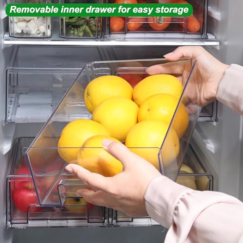 Taiuloo 2 Pack Stackable Refrigerator Organizer Bins - Image 7