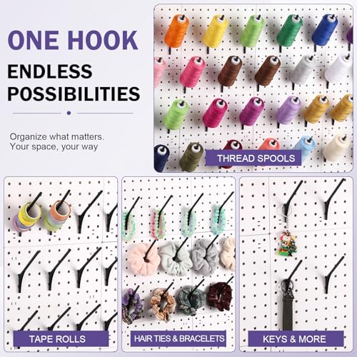 Xuhal 24 Pcs Pegboard Spool Hooks for 1/4" Pegboard - Image 7