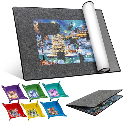 Becko US 2000 Piece Foldable Puzzle Board with 6 Sorting Trays & - Image 2