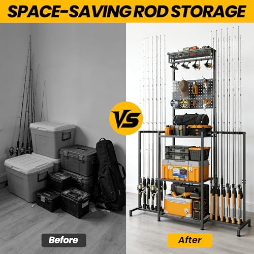 YQSLYSF Fishing Rod Holders for Garage with Pegboard & - Image 6