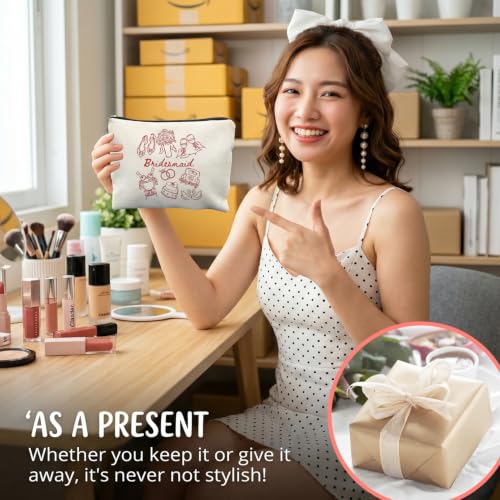Bridesmaid Proposal Gifts Canvas Makeup Bag for Women Bestie - Image 7