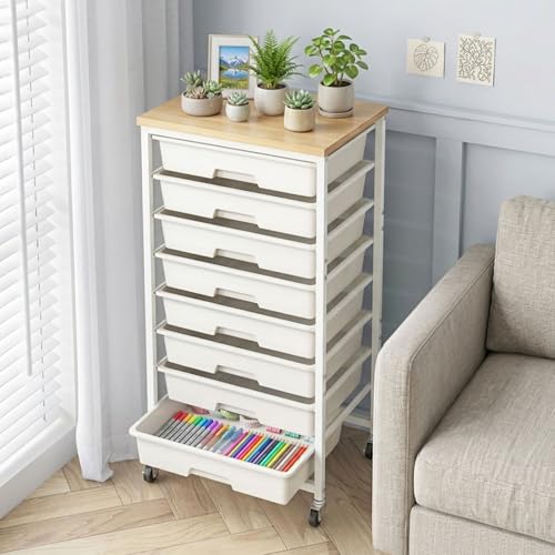 Rolling Storage Cart 8 Drawers Utility Organizer with Wheels - Image 2