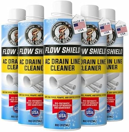 AC Drain Line Cleaner 6 Pack | Prevent Buildup and Overflow | 8oz - Up to 3 Months of Protection | Fast Acting & Long Lasting Bio-Enzymatic Formula