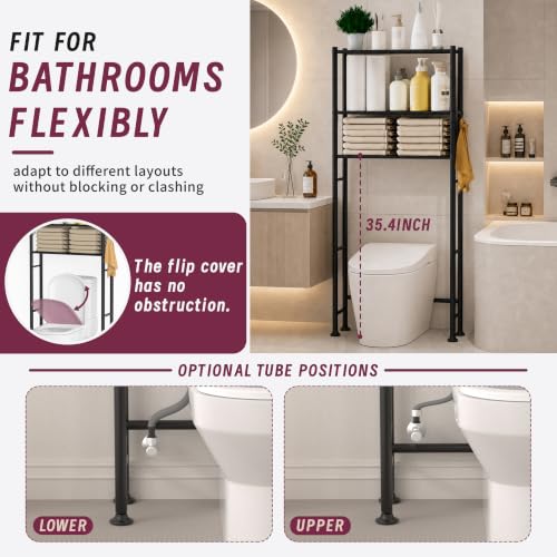 3-Tier Over The Toilet Storage Cabinet with Paper Holder - Image 7