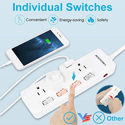 Appliance Extension Cord with Individual Switches on Off - 6 FT - Image 3