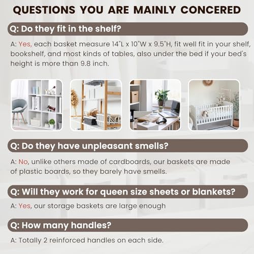 4 Pack Large Closet Storage Baskets Bins for Shelves | Home Organizati - Image 7