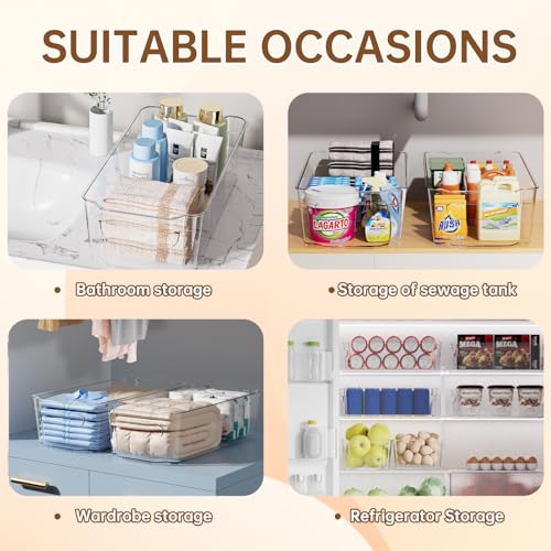 Clear Fridge Organizer, Refrigerator Organizer Bins with Handle - Image 7