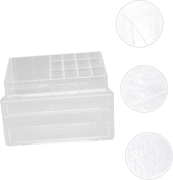 1Pc Acrylic Makeup Storage Box Transparent Drawer Type Organizer for Cosmetics Lightweight Decorative Storage for Home for Students Colleagues