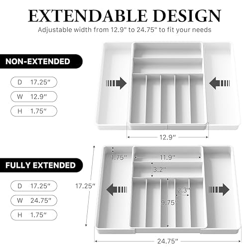 Simple Houseware Expandable Kitchen Drawer Flatware Organizer - Image 3