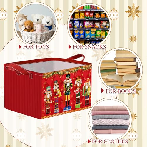 6 Pcs Christmas Storage Bin Collapsible Christmas Basket - Image 6