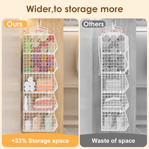 4" Extra Deeper Foldable Hanging Closet Organizer, Small Wire - Image 6