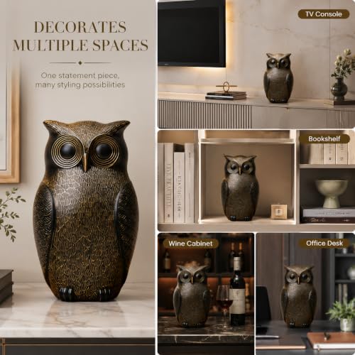 ANWR Mid Century Modern Owl Statue Decor, Small Animal Figurines - Image 6
