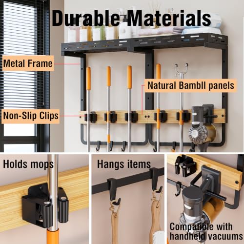 Broom and Mop Organizer Wall Hanging, Broom Hanger Holder - Image 5