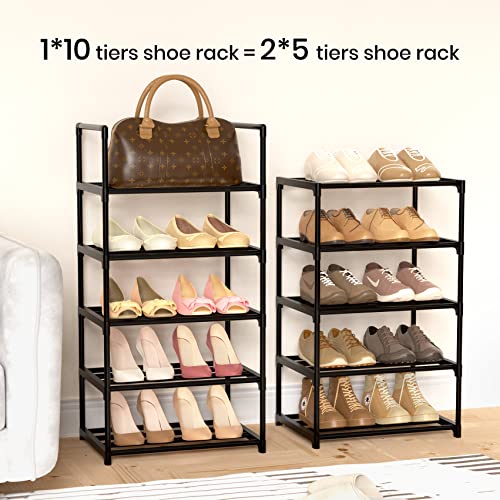 Narrow Shoe Rack 10 Tiers Tall Shoe Rack for Entryway Closet 20 - Image 5