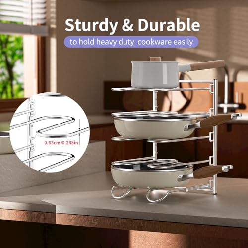 JAQ Pots and Pans Organizer, 13.18 inch Heavy Duty Pot Lids Rack - Image 4