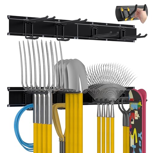 Garage Tool Organizer Wall Mount with 32 inches Rails | Garage Storage - Image 2