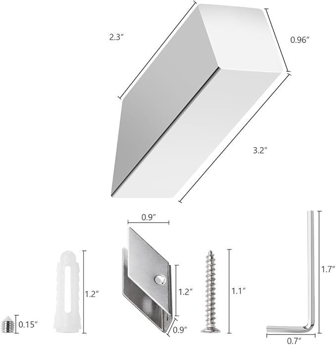 NINETREX Towel Hooks Chrome SUS 304 Stainless Steel 2 Pack Heavy Duty Modern Wall Hooks Silver Robe Hook for Bathroom Livingroom Hotel Style Wall Mounted，Polished Chrome Silver Hooks