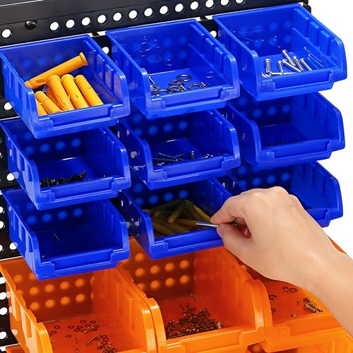 30-Bin Wall Mounted Storage Bins Kit, Tool Organizer Rack - Image 8