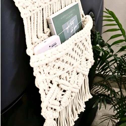 Sofa Armrest Organizer, Armchair Caddy, Macrame Couch Organizer - Image 8
