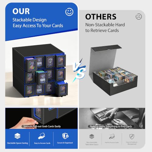 4-Drawer Trading Card Storage Box Holds 3300+ Cards (Blue) - Image 6
