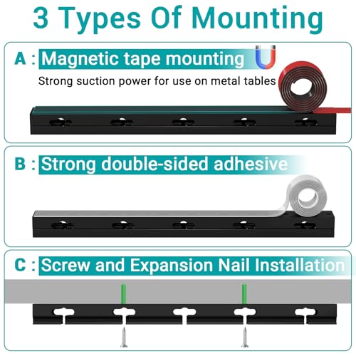 Cable Hider Raceway Kit, Magnetic Cable Management Under Desk - Image 7