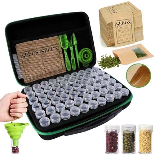 Seed Storage Organizer Box 60 Slots, with 20 Envelopes - Image 2