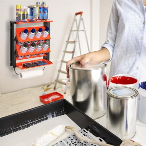 Spray Can Holder, Wall Mount Paint Bottle Organizer 8 Holes & 2 - Image 7