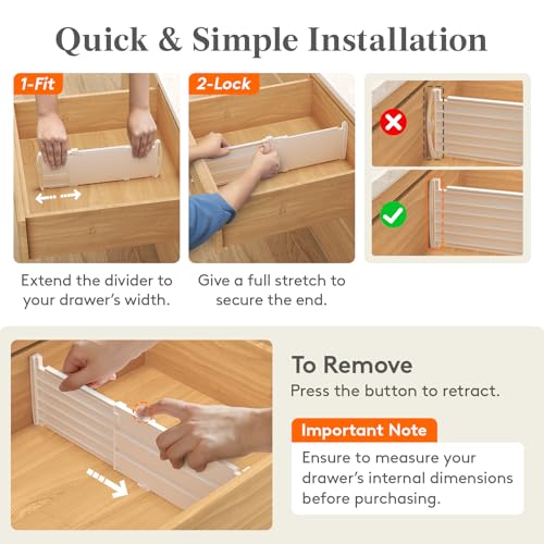 Lifewit 5" Tall Drawer Dividers, Adjustable Deep Drawer - Image 5