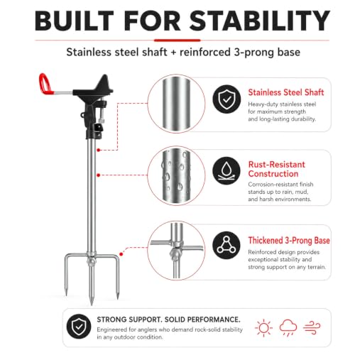 Fishing Rod Holder for Ground 2 Pack,Height - Image 5