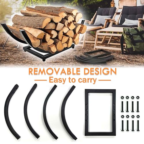 Curved Firewood Rack Holder Outdoor: 30 Inch Heavy-Duty - Image 7