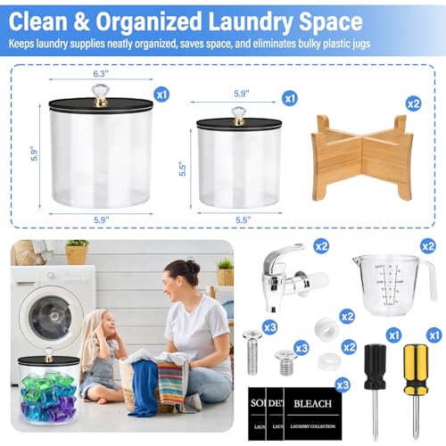 Laundry Detergent Dispenser Set 2 Pack Large & | Bathroom Organizatio - Image 3