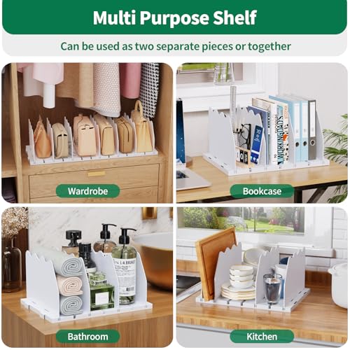 SPACEKEEPER Shelf Divider for Closet, Adjustable Purse Organizers - Image 4