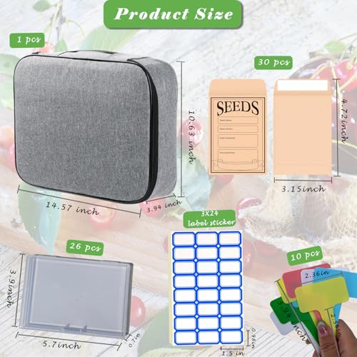 Seed Storage Organizer Kit, Seed Packet Organizer, Gray - Image 3