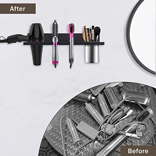 Hair Tool Organizer Wall Mounted - Wooden Dryer Holder - Image 5