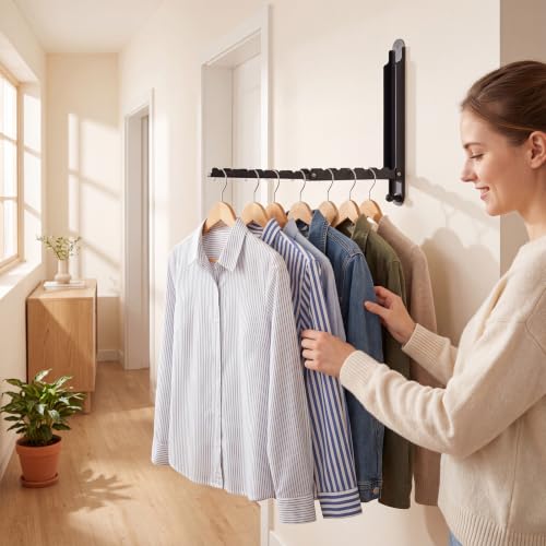 Novabright 4 Pcs Wall Mounted Drying Rack Foldable Laundry - Image 3