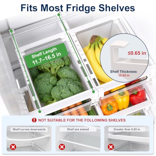 Fridge Drawer Organizer Pull-Out Under Shelf Bin | Home Organization - Image 5